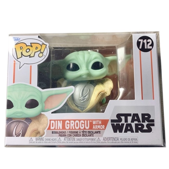 Funko Pop! Star Wars Din Grogu Bobblehead w/ Armor in Pop Protector #712, [New] - Picture 3 of 7